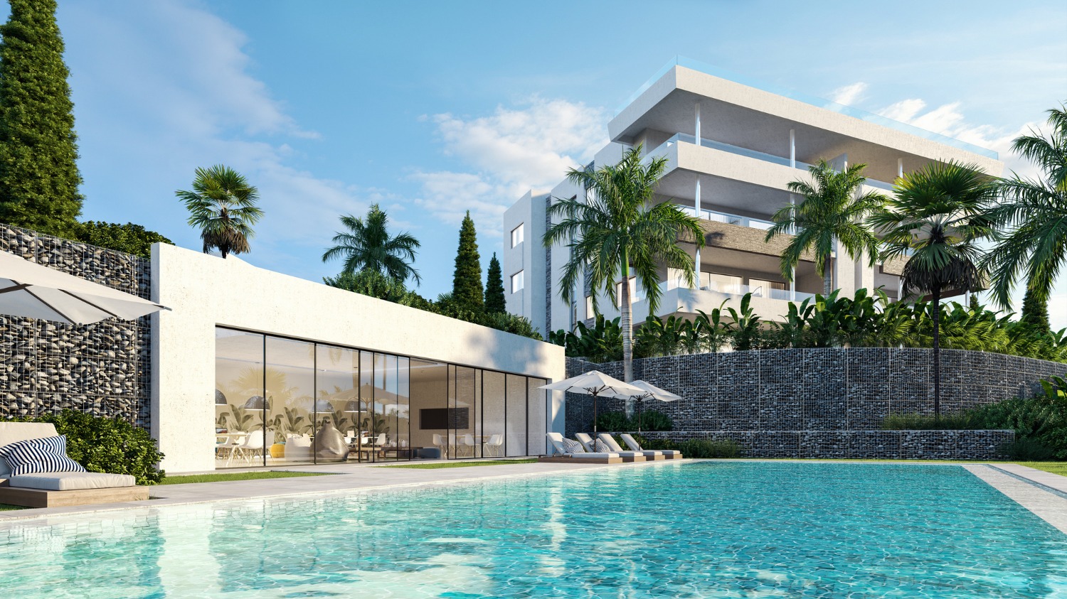 Santa Clara’s Golf course Apartments and Villas Complex Los Monteros Marbella.